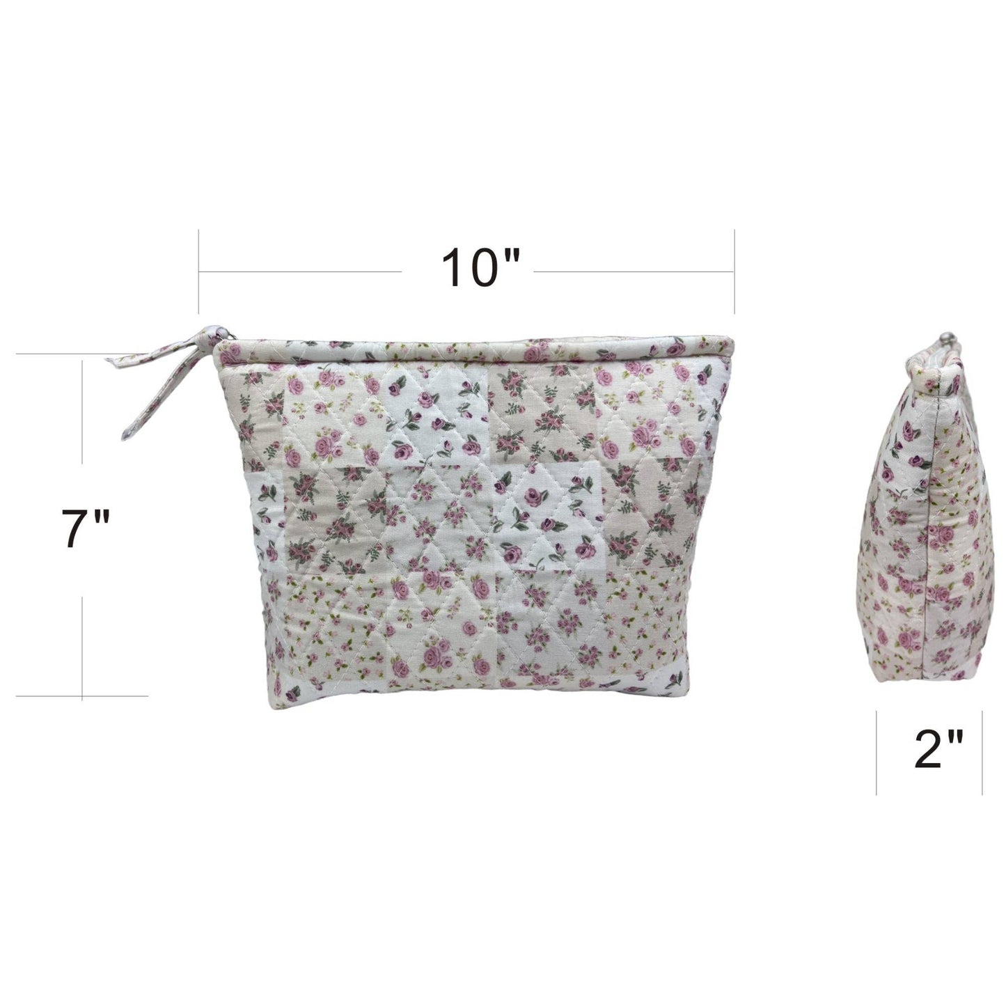 "Garden of Roses" - Designer Quilted Cosmetic Bag