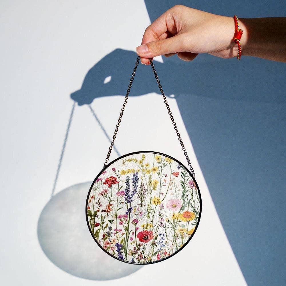 Wildflower Stained Glass Suncatcher, Nature Ornament