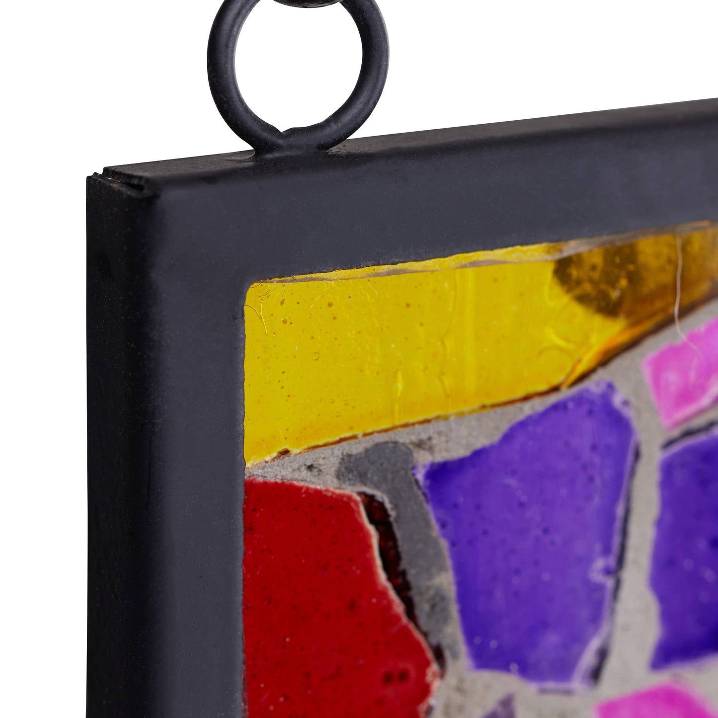 12"W Colorful Mosaic Landscape Stained Glass Window Panel