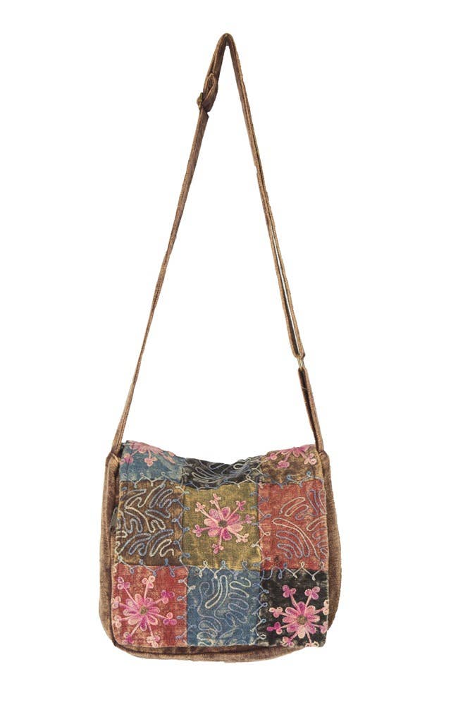 Embroidered Patchwork Crossbody Shoulder Bag