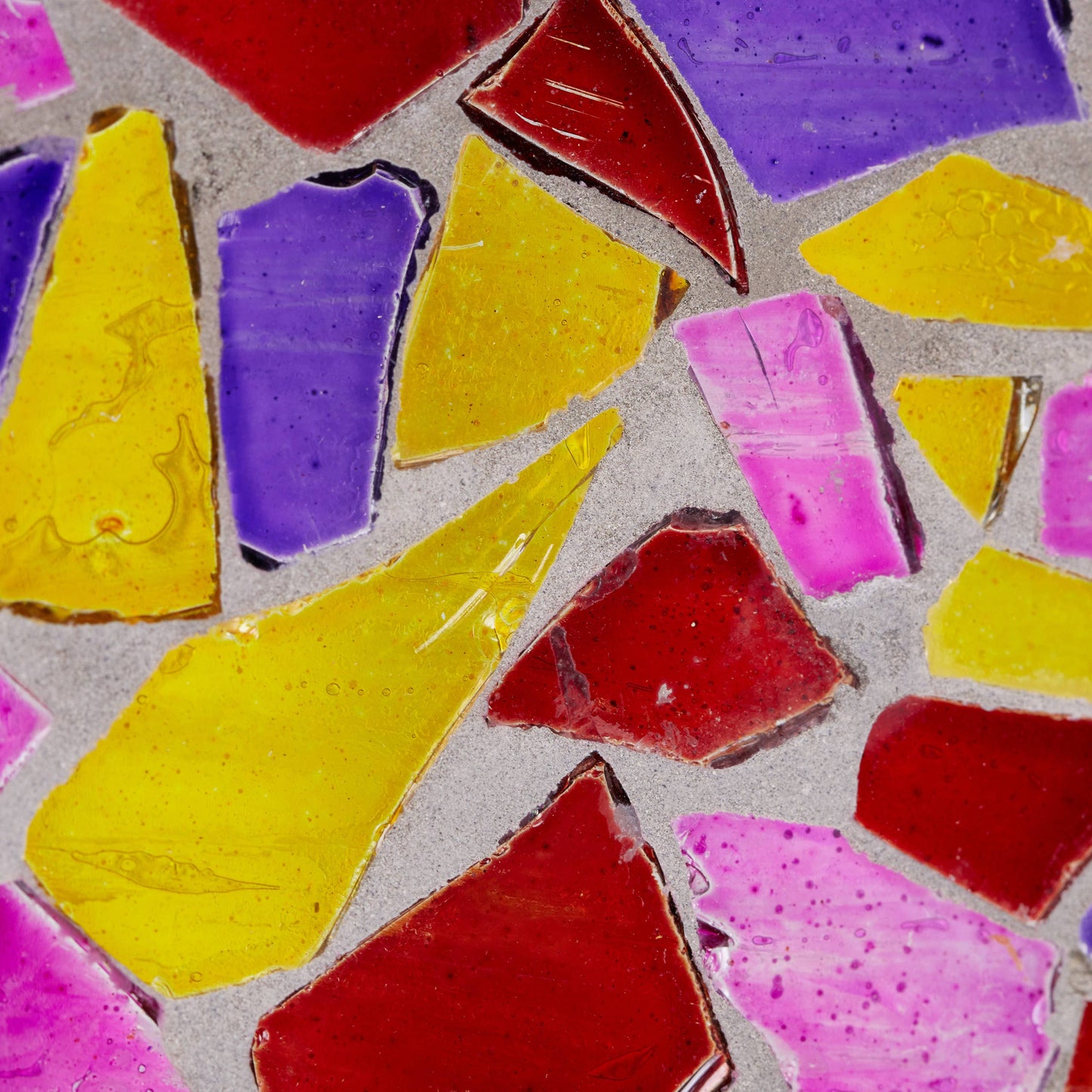 12"W Colorful Mosaic Landscape Stained Glass Window Panel
