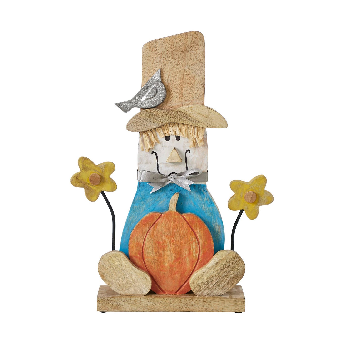 Rustic Painted Scarecrow 16.5" Farmhouse Fall Harvest Decor