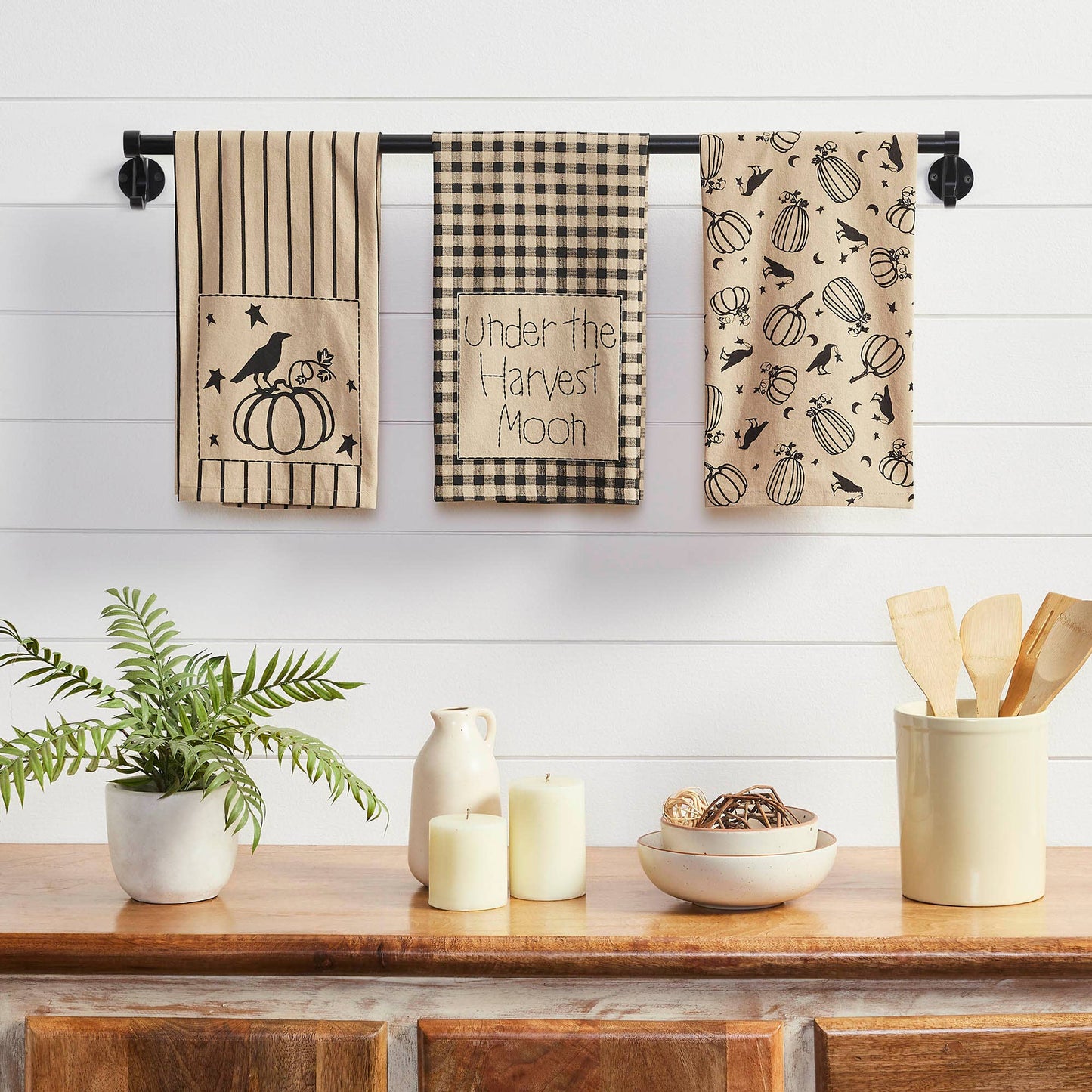 Raven Harvest Tea Towel Set 3pc 19x28