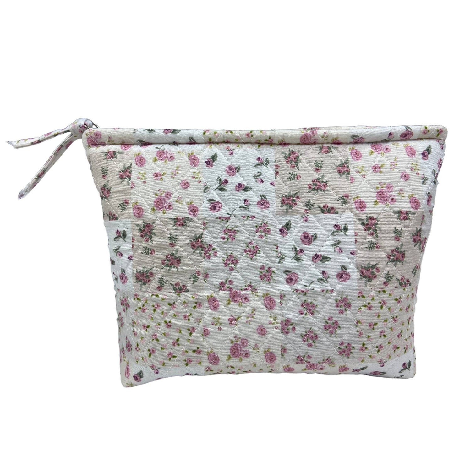 "Garden of Roses" - Designer Quilted Cosmetic Bag