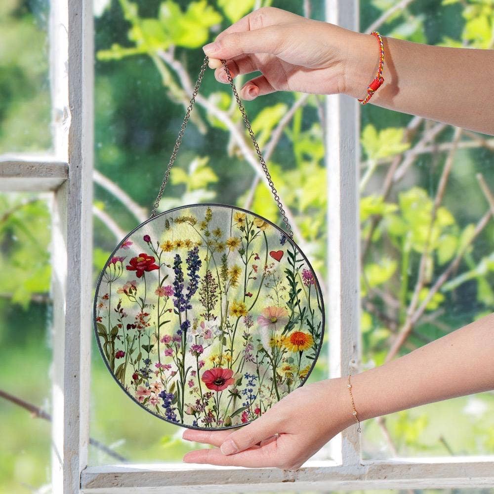 Wildflower Stained Glass Suncatcher, Nature Ornament