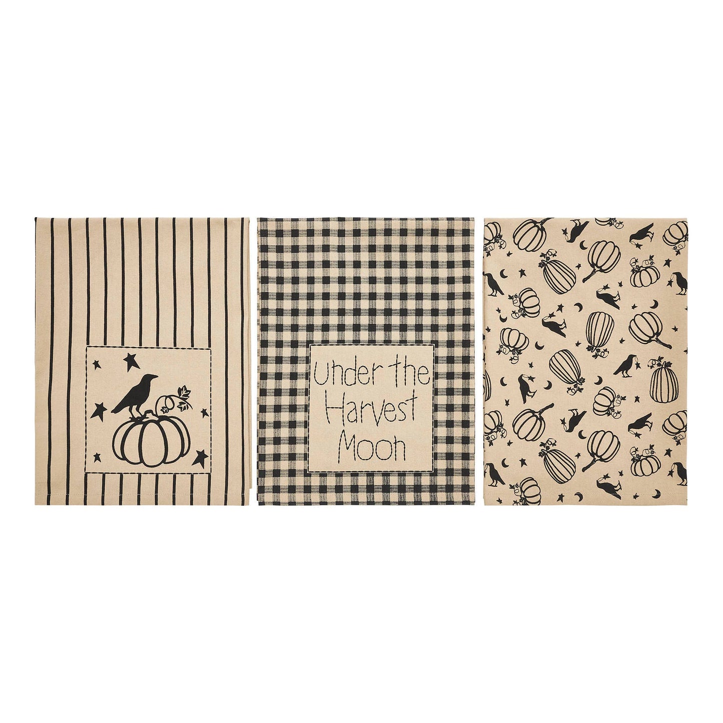 Raven Harvest Tea Towel Set 3pc 19x28