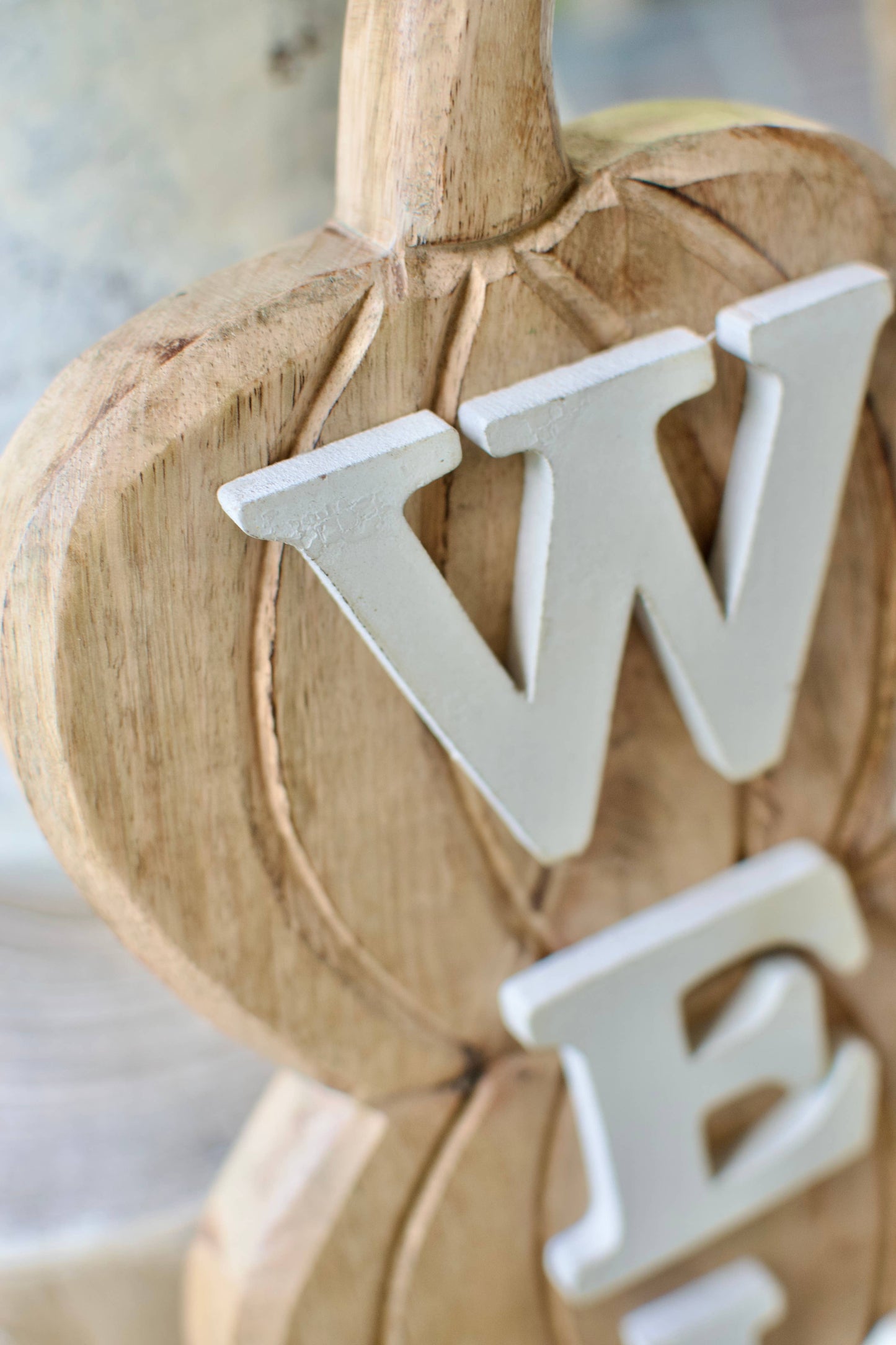 Fall Wooden Pumpkin Stack Welcome Sign 16.5 Inch