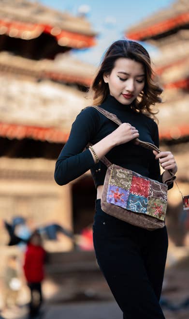 Embroidered Patchwork Crossbody Shoulder Bag