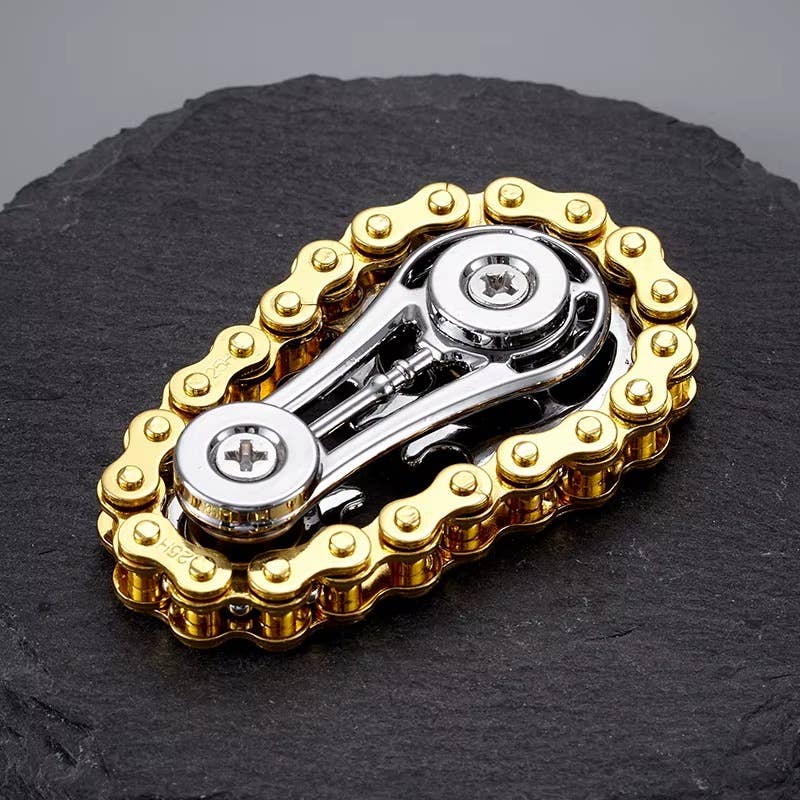 Chain Fidget Spinner Metal Toy With Gear Chain Teeth Fly
