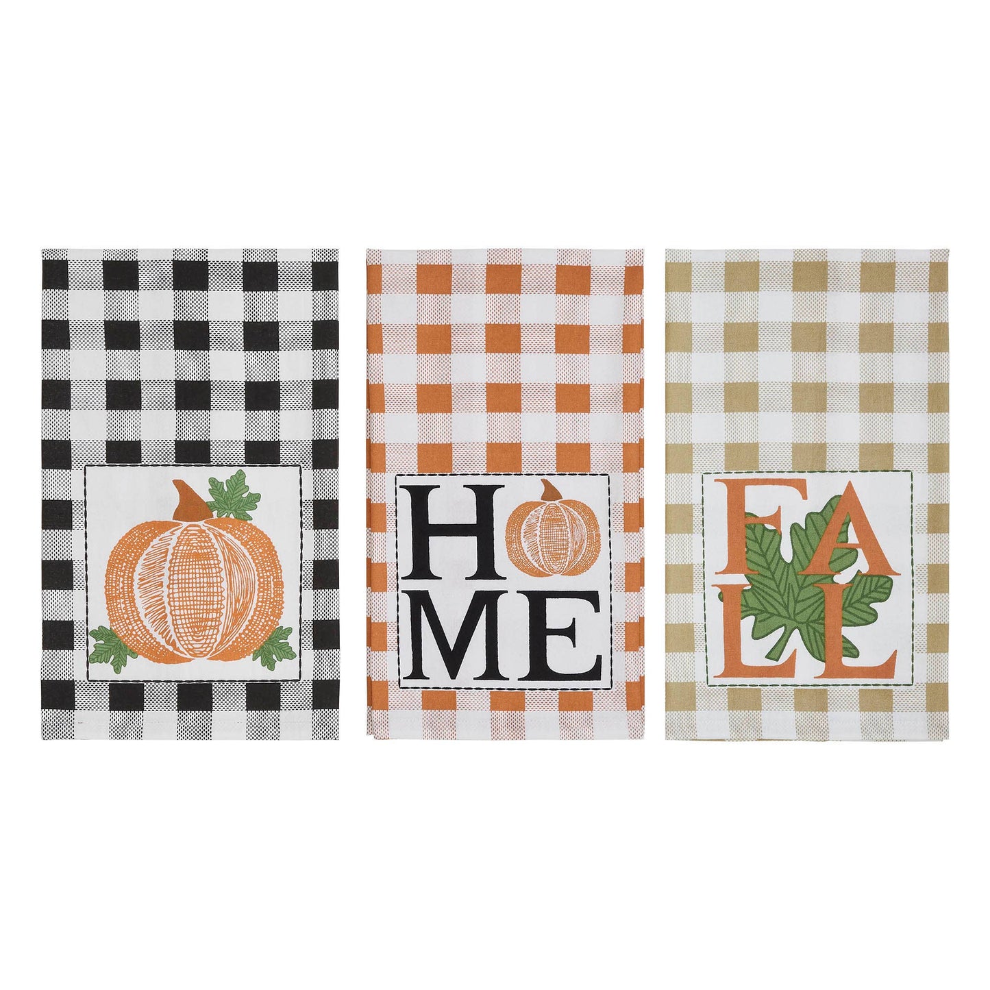 Harvest Plaid Fall Kitchen Towel Set 3pc