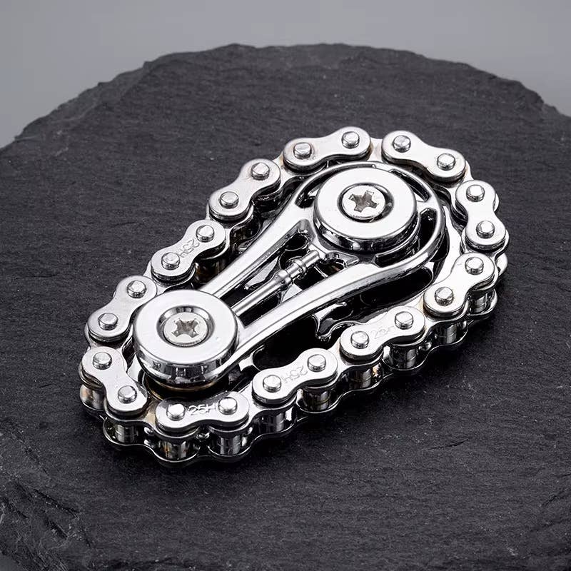 Chain Fidget Spinner Metal Toy With Gear Chain Teeth Fly