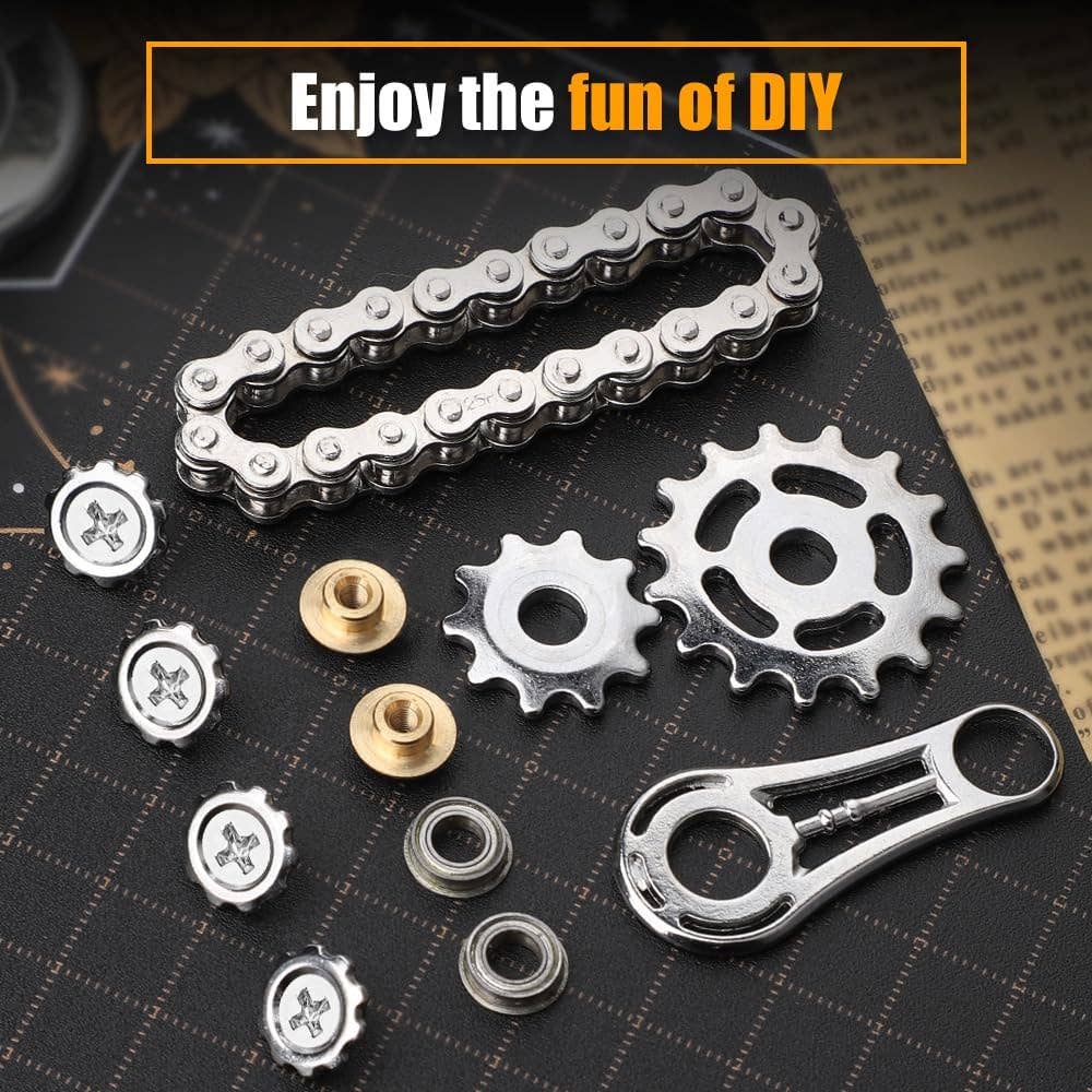 Chain Fidget Spinner Metal Toy With Gear Chain Teeth Fly