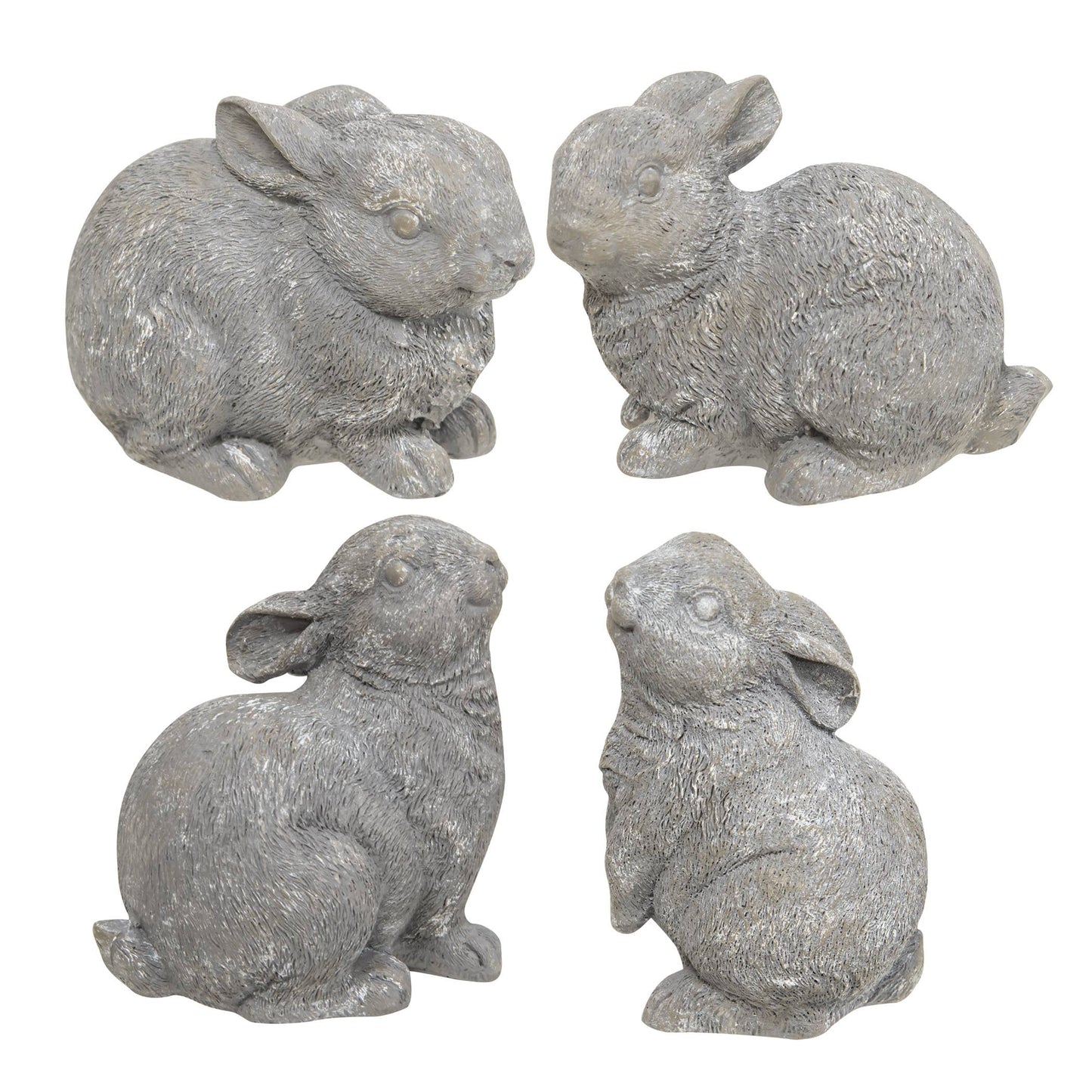 Gray Resin Bunny, 4 Assorted
