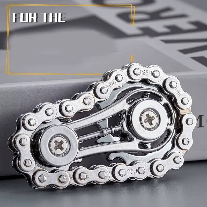 Chain Fidget Spinner Metal Toy With Gear Chain Teeth Fly